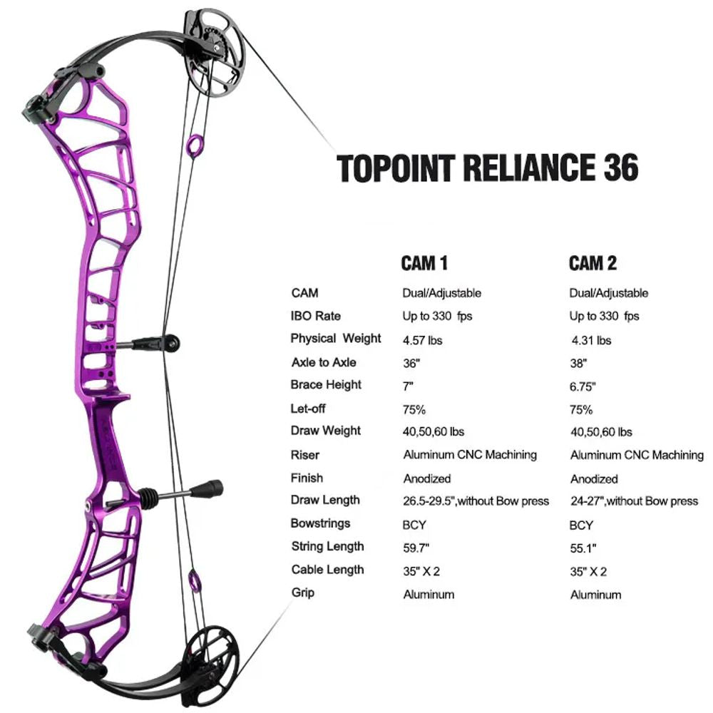 Topoint Pro Reliance 36 Compound Bow LARGE 26.5-29.5in