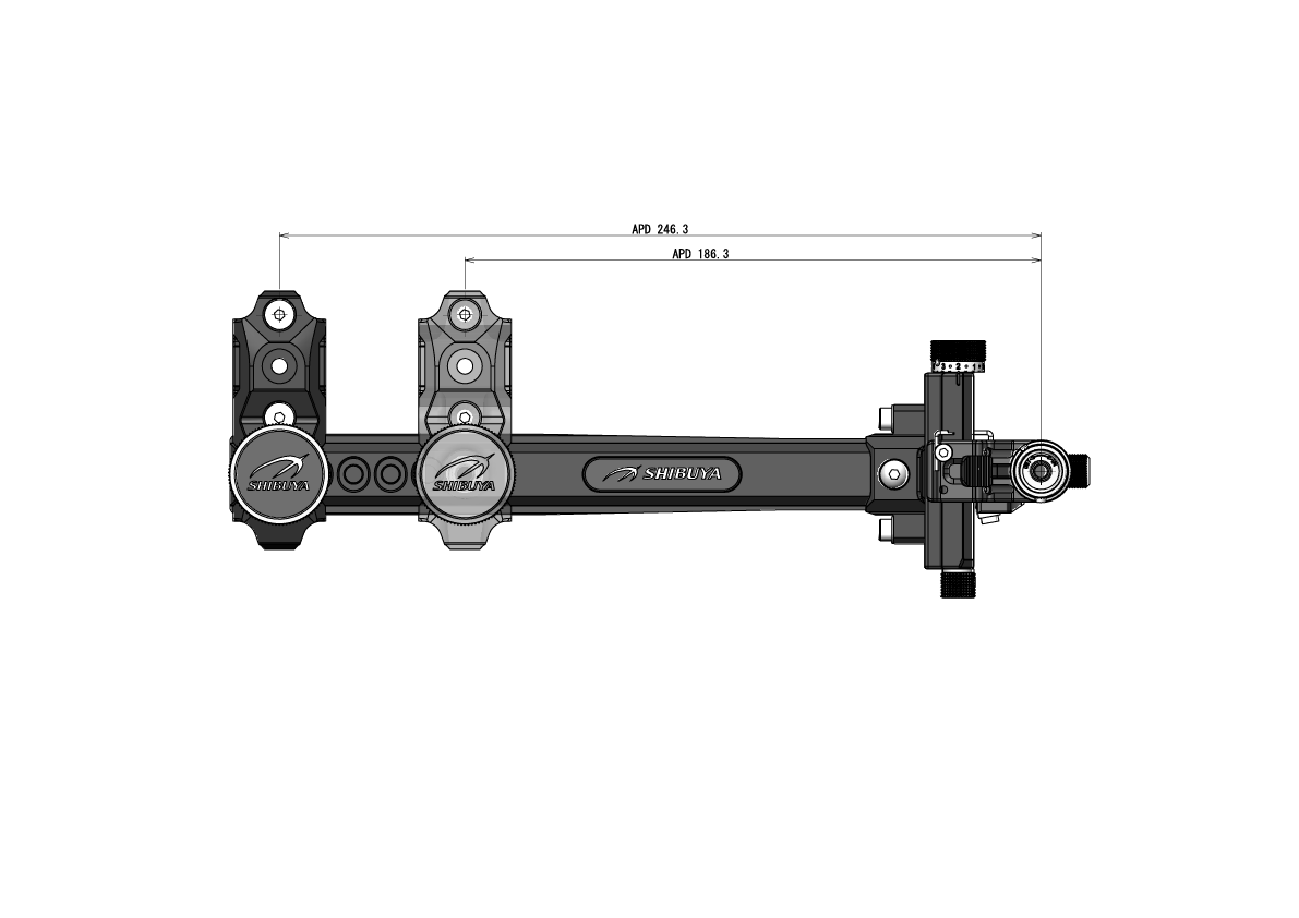 Shibuya Ultima Recurve Sight RC PRO G2 250-9-A Double Mount
