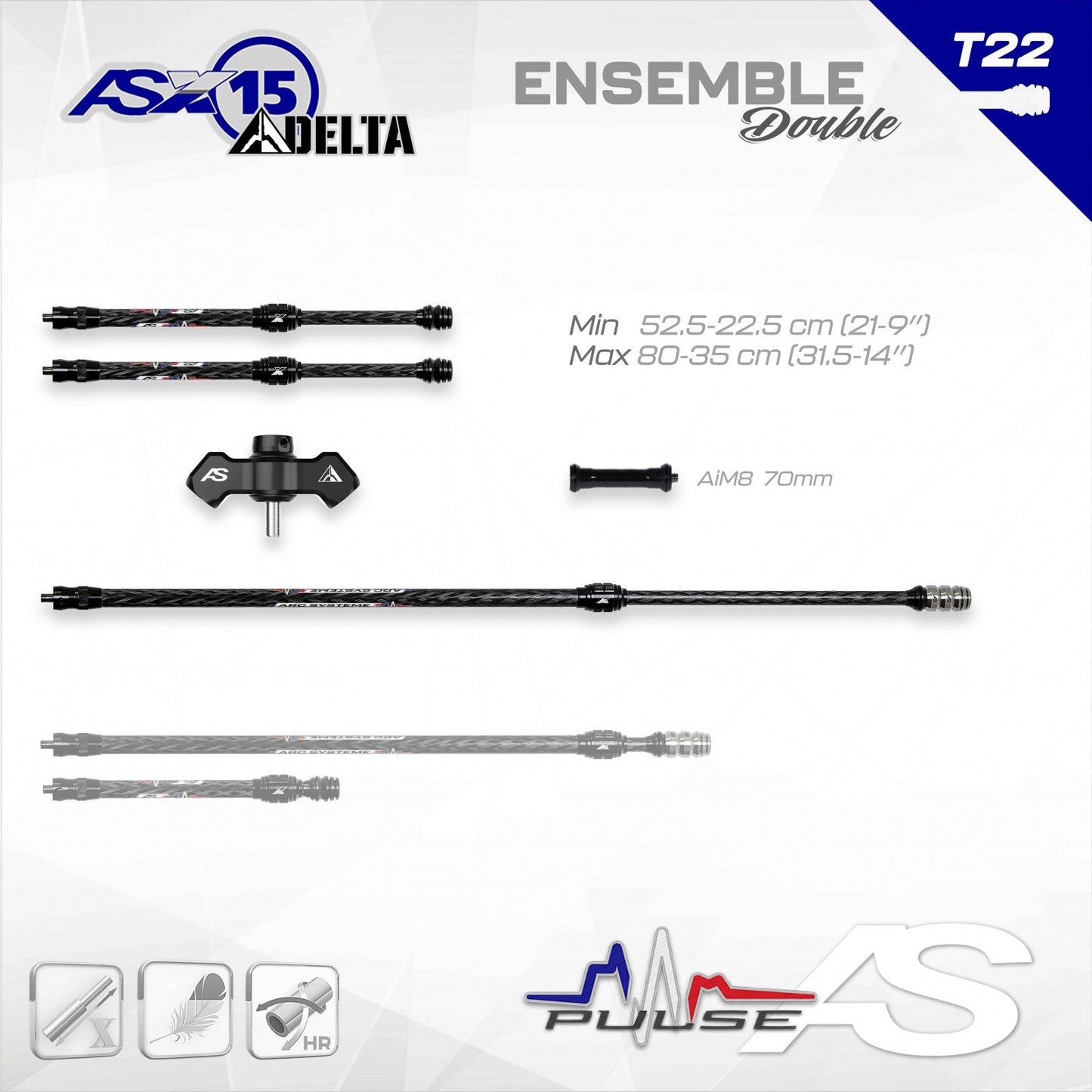 Arc Systeme Pulse AS X15 DELTA KIT T22 (AIM70 INCLUDED)  X80/35cm (31.5/14in)