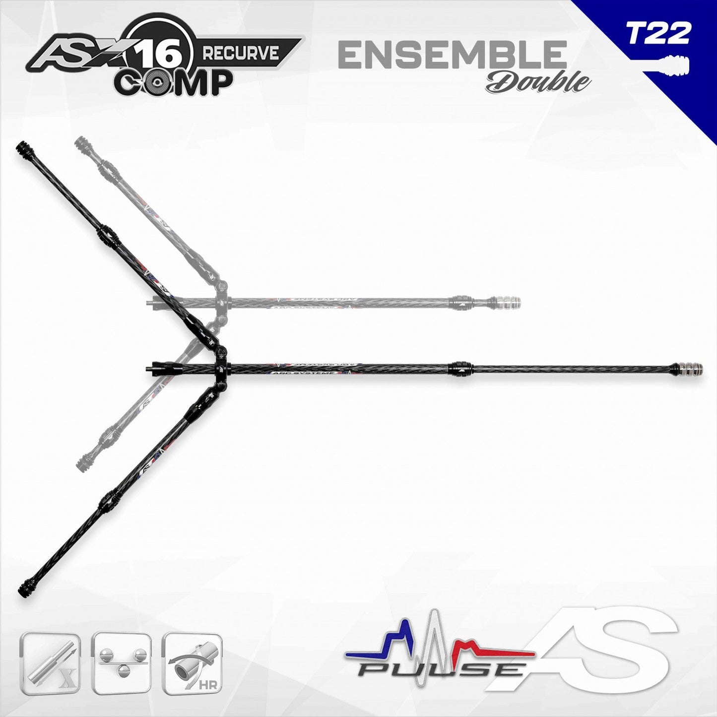 Arc Systeme Pulse AS X16 RECURVE COMP KIT T22 (AIM55 INCLUDED) DOUBLE X85/40cm (33.5/16in)