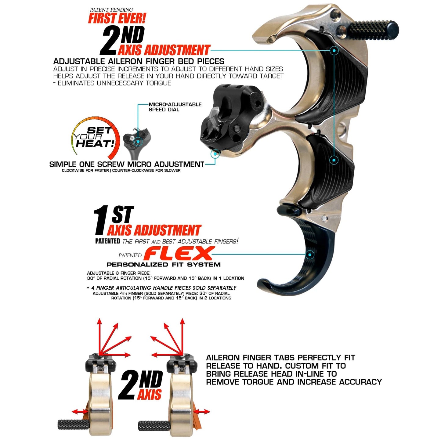 TRU Ball Aileron HBC Flex 3f Medium Quick Silver Brass